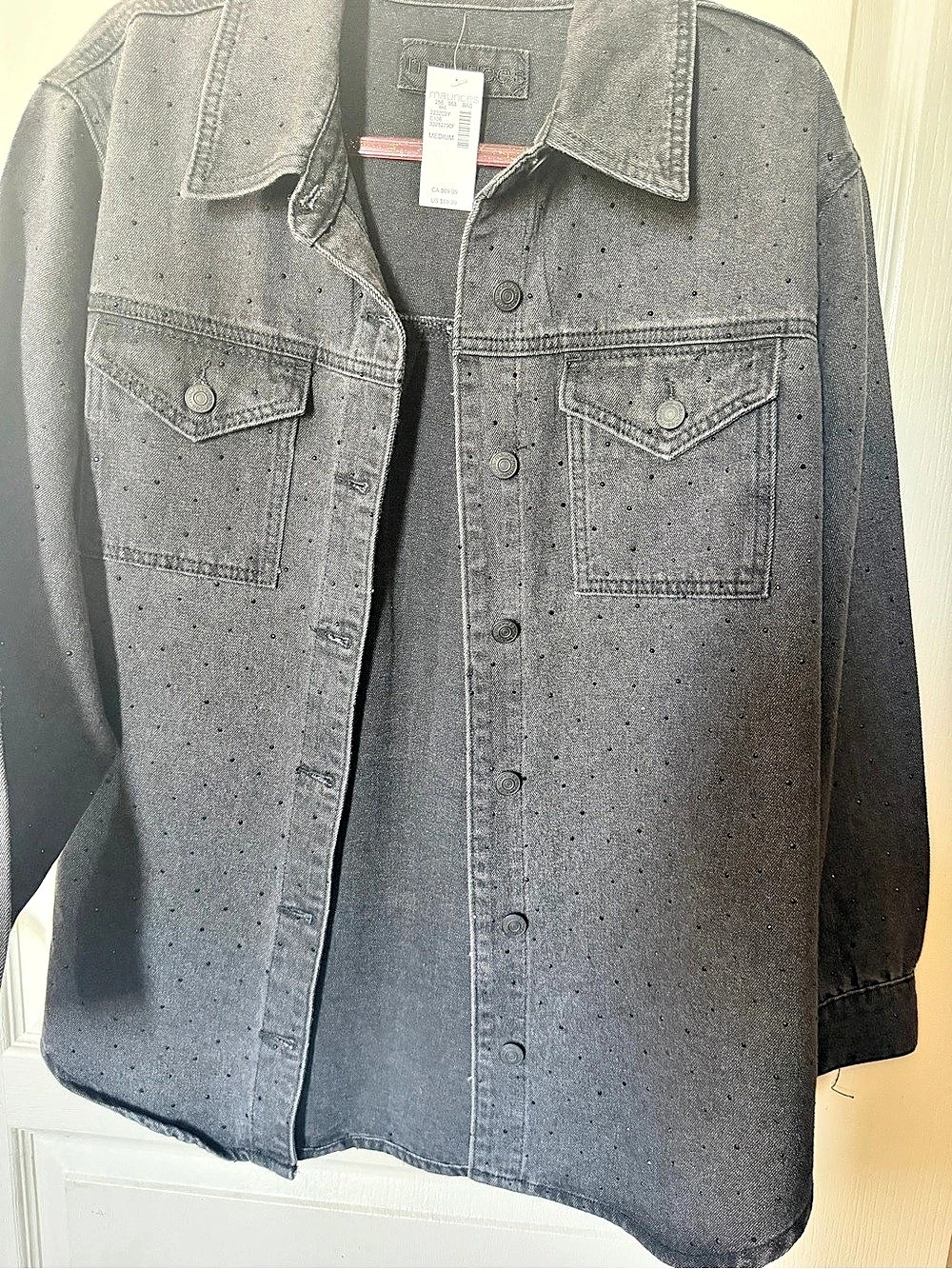 Maurices Black Sparkle Denim Jacket